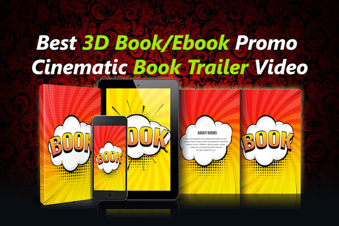 make a 3d book animation and ebook promo video cinematic book trailer video