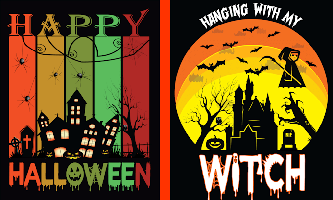 creat awesome and custom halloween t shirt design for you