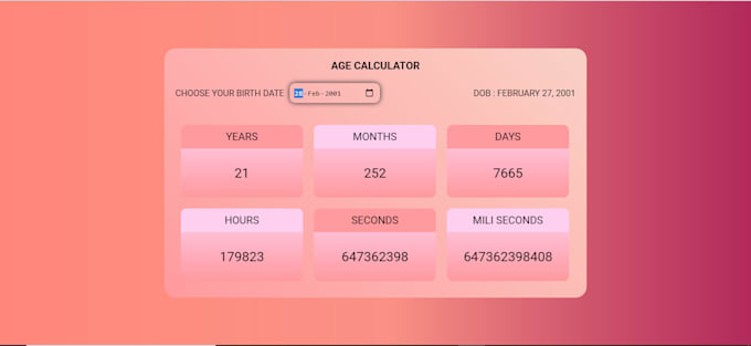 design a fully responsive website and age calculator