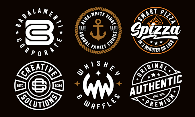 design round, circle, stamp, seal, badge, retro vintage logo