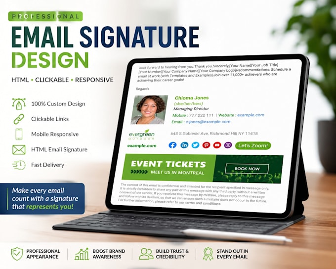 make a professional email signature for you in 1 hour