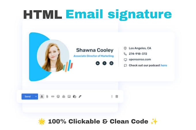 make a clickable html email signature so fast
