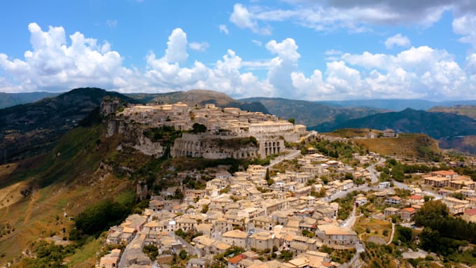 give italian territories with cinematic drone video