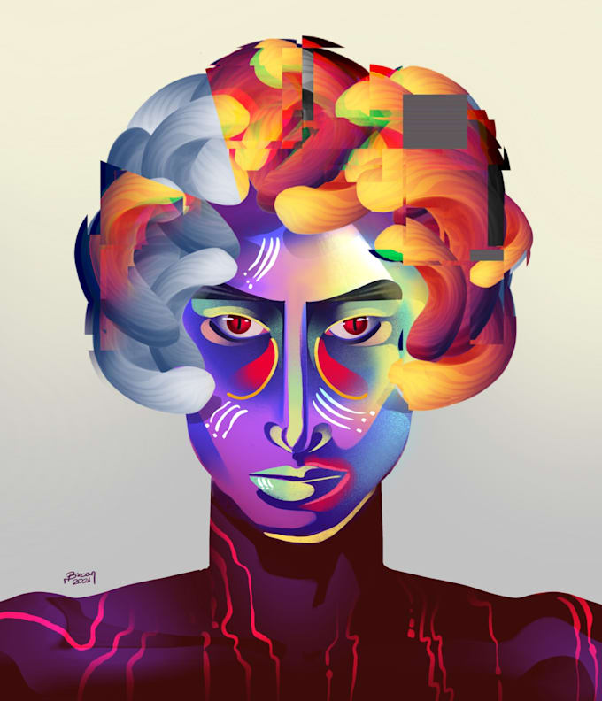 Make unique digital art commission by Artbircan Fiverr