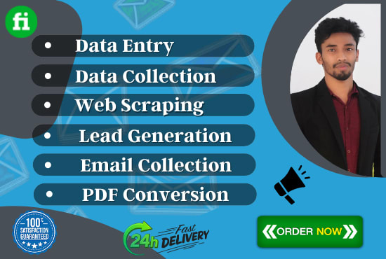 do data entry, lead generation, email collection and pdf conversion