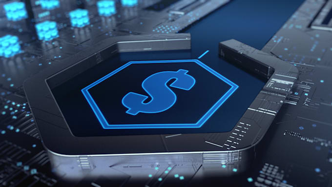 create blockchain crypto logo video for social media