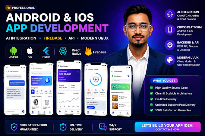 build android ios mobile app with backend
