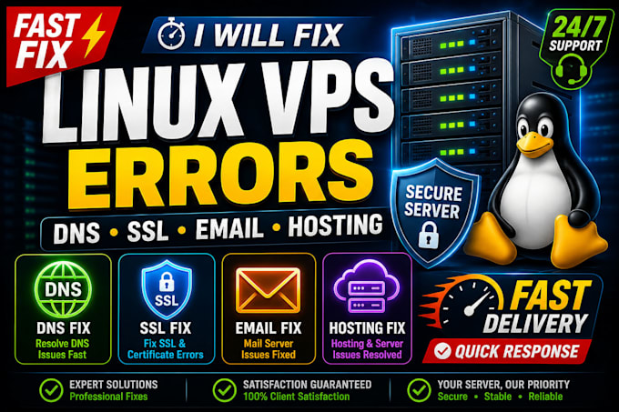 fix emergency linux server issues, SSL, dns, and hosting errors