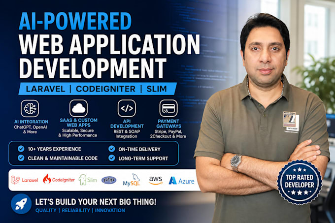 develop ai powered saas web applications using laravel, codeigniter, and slim