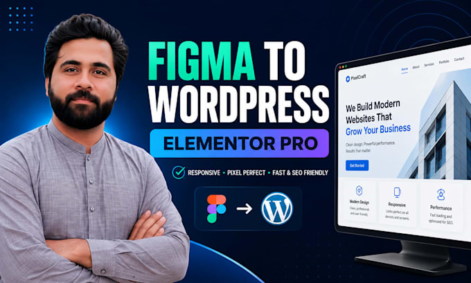 convert figma to wordpress elementor website