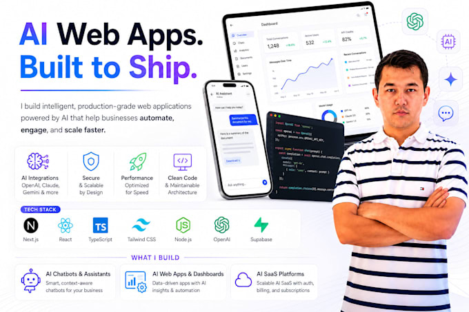 create ai powered web app with react, nextjs
