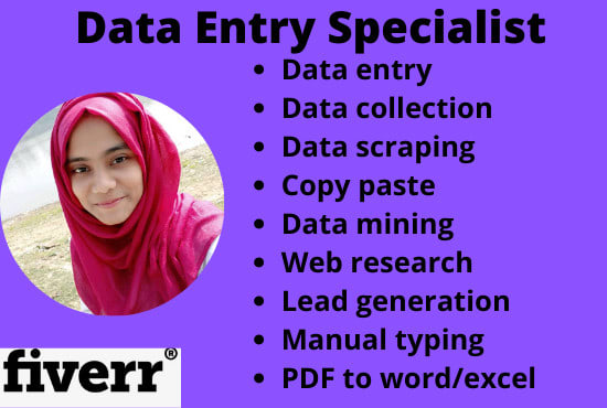 data entry, copy paste, web research, data collection