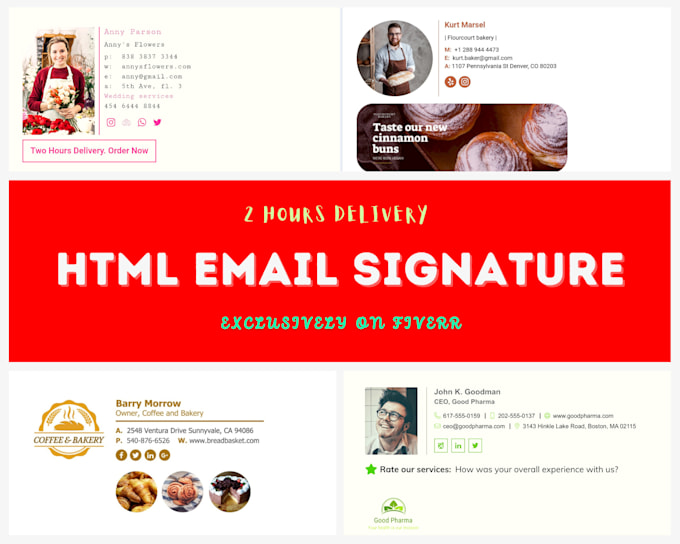 Perfectly design a clickable html email signature by Alamlinjan | Fiverr