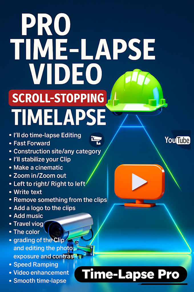 transform your construction or cctv images, videos into high quality timelapse