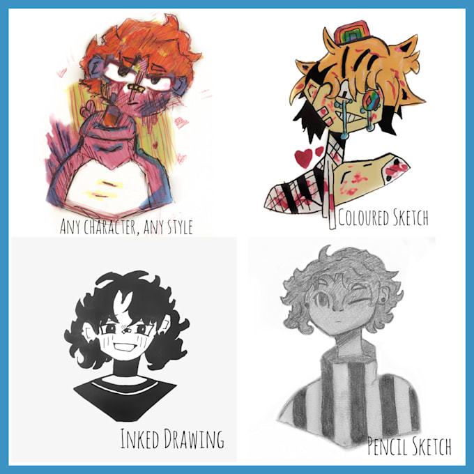 Draw any character you want by Rhysdrawsstuff | Fiverr