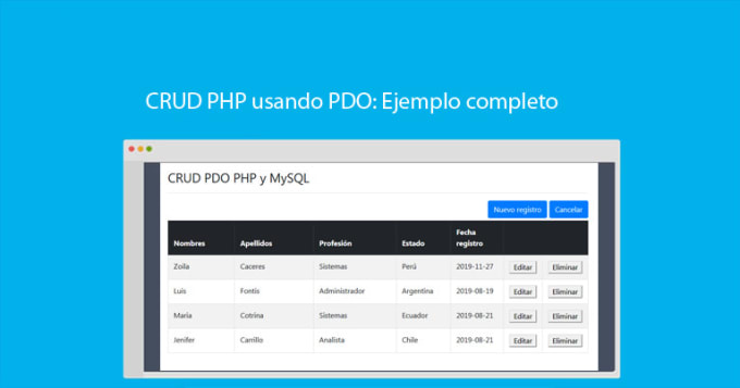 Como Hacer Un Crud En Php Y Mysql Y Bootstrap 4 Leer 7687