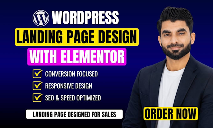 create wordpress landing page design or elementor landing page
