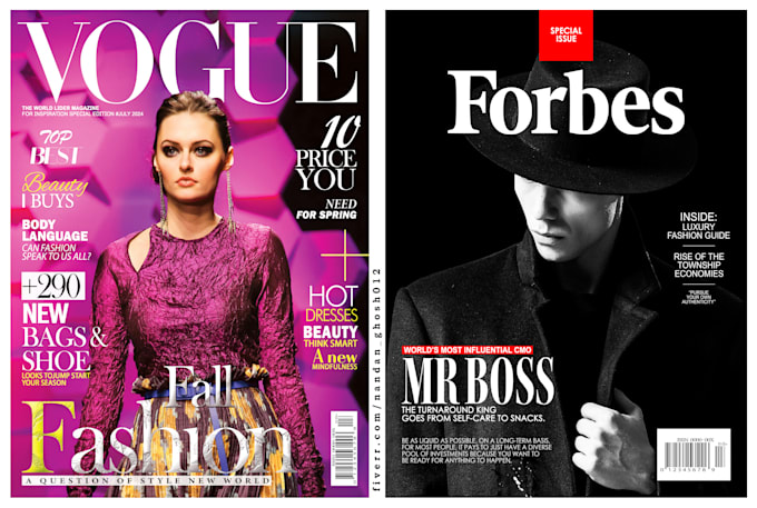 create fashion magazine cover design of all kinds