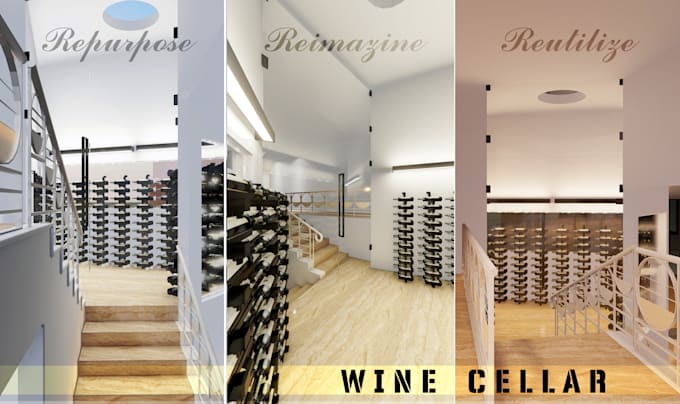 design wine cellar or bouldering gym and repurpose space