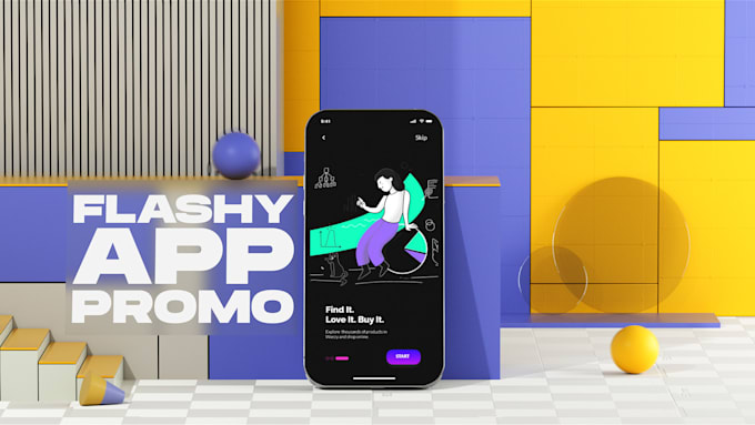 make flashy android or ios app promo video