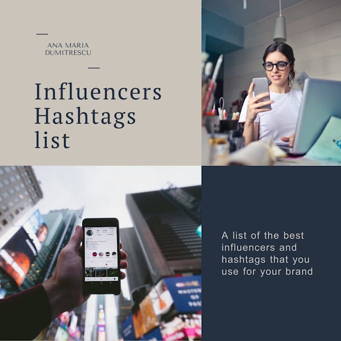 Provide you with a list of influencers and hashtags in your industry by