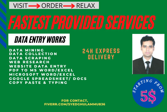 do fastest data entry, copy paste, web research