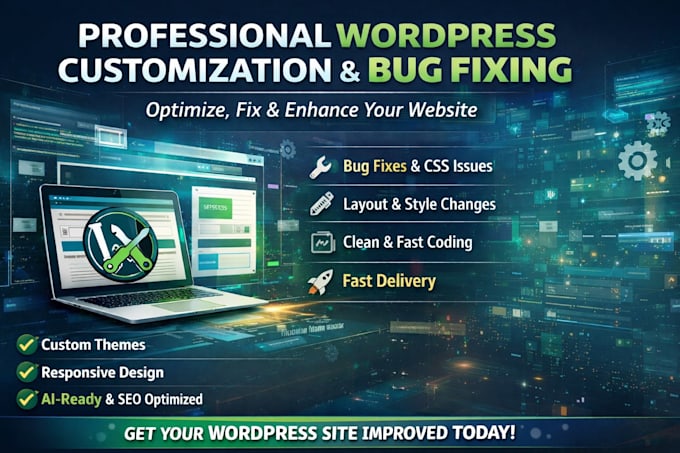 code, fix bugs or customize any wordpress theme