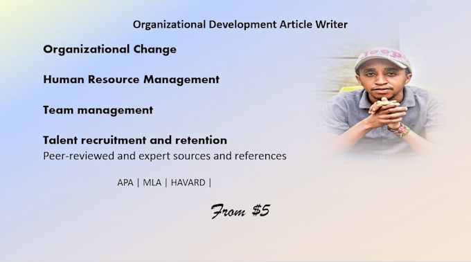 write excellent articles on organizational development