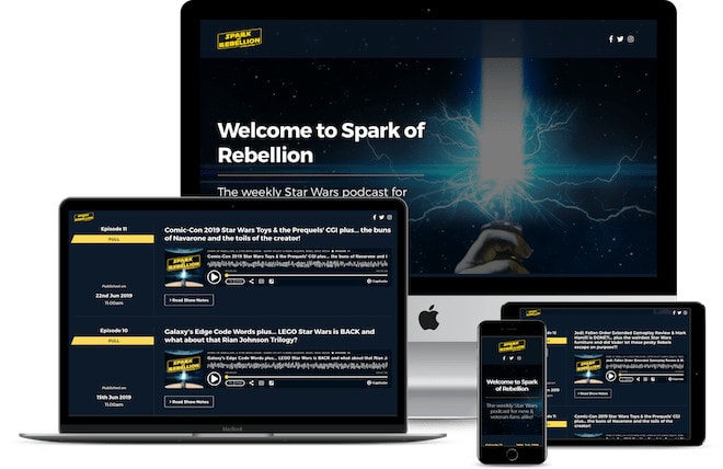 create and design a responsive podcast website