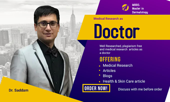 Write medical research articles and blogs as a doctor by Doctor_saddy ...