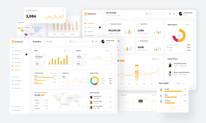 Top 10! I will design web app, saas, dashboard UI UX  for $50