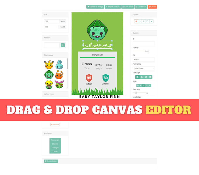 Create drag and drop image design svg, canvas editor by Ngmohamed Fiverr