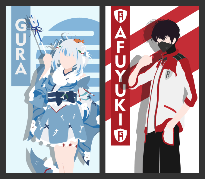 Make couple anime posters minimalist for you and ready to be printed by  Izzulakromi  Fiverr