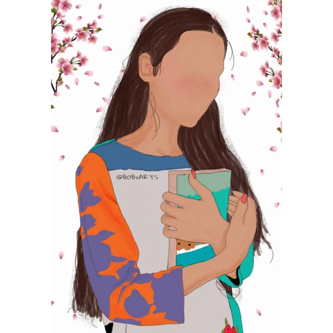 draw a illustration, vector portrait with my style