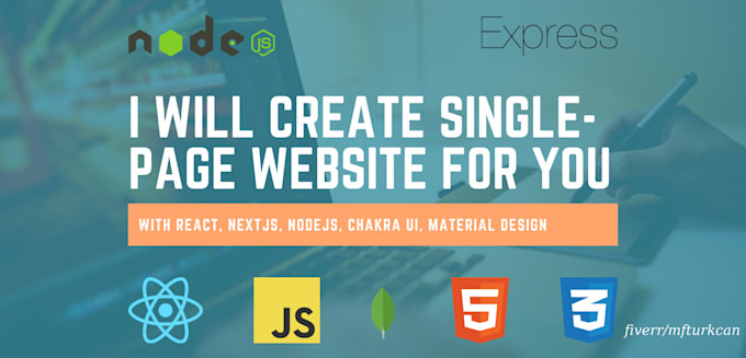 Develop single page website for you with react js and node by Mfturkcan ...