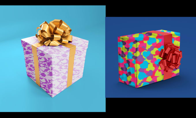 create camouflage seamless pattern and gift box  mockups design