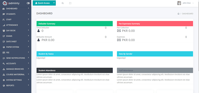 create admin panel dashboard fully responsive for you