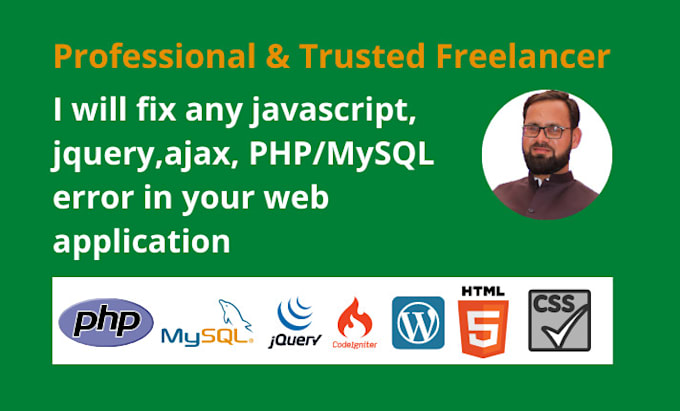 fix php mysql error, javascript, css, bootstrap, wordpress, jquery ajax