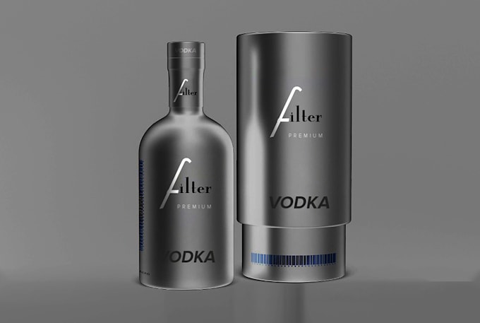 do custom cosmetic and liquor packaging design with a mockup