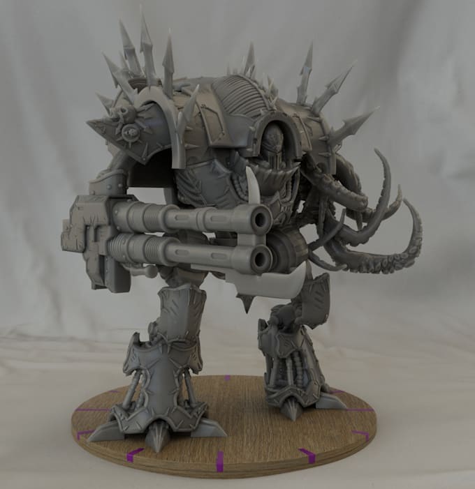 create miniature  suitable for 3d printing in particular mech and veichles