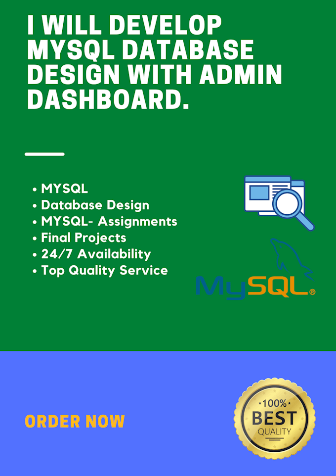 Develop mysql database design with admin dashboard by Slzoom | Fiverr