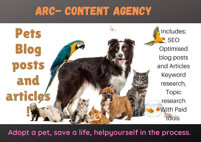 write SEO blogs and articles about pets like cats, dogs