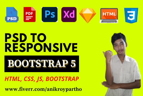 convert psd to responsive bootstrap 5, pdf to bootstrap 5, sketch to bootstrap 5