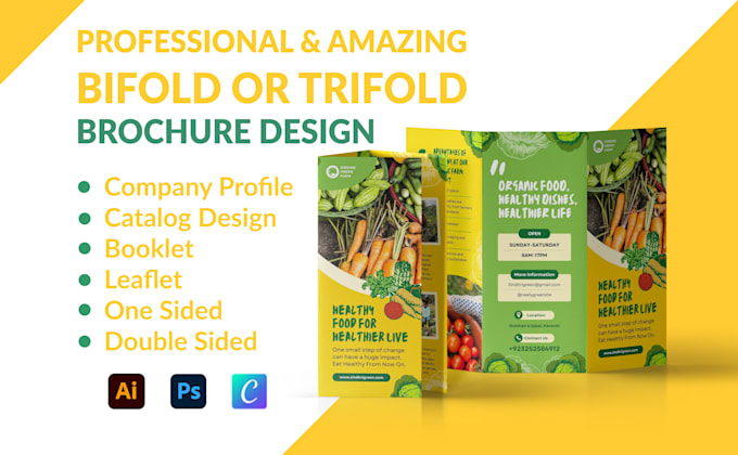 design professional bifold or trifold brochure design