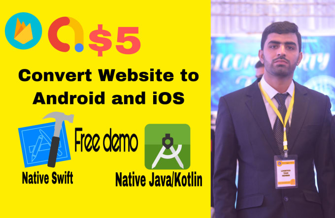 Hire a freelancer to convert website to android and ios app