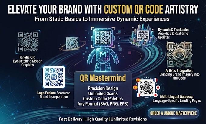 create a professional dynamic qr code with a custom logo and color in 1 hour