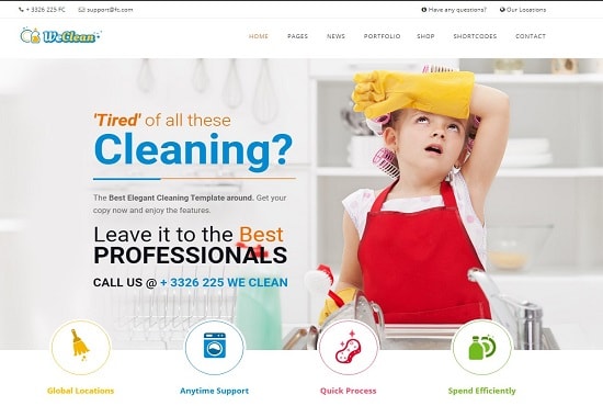create office, house cleaning booking services website