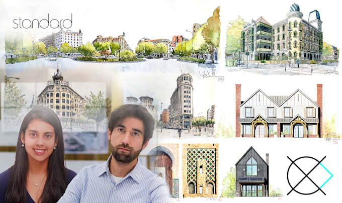 draw architecture or cityscape in watercolor
