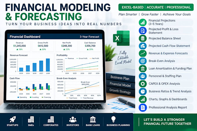 create financial models, projections and forecasts