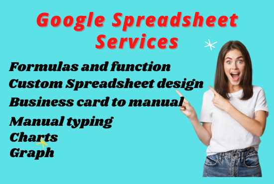 Create a google sheet excel spreadsheet with functions formulas and typing by sumairzah fiverr
